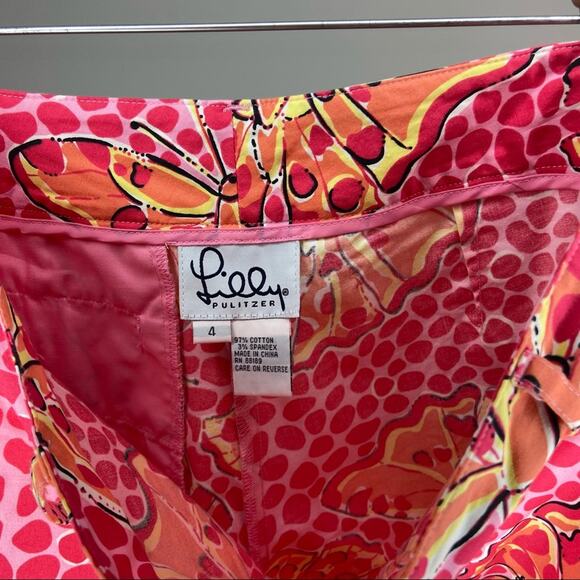 Vintage Lilly Pulitzer Butterfly Capri Pants Sz 4 - Picture 4 of 4